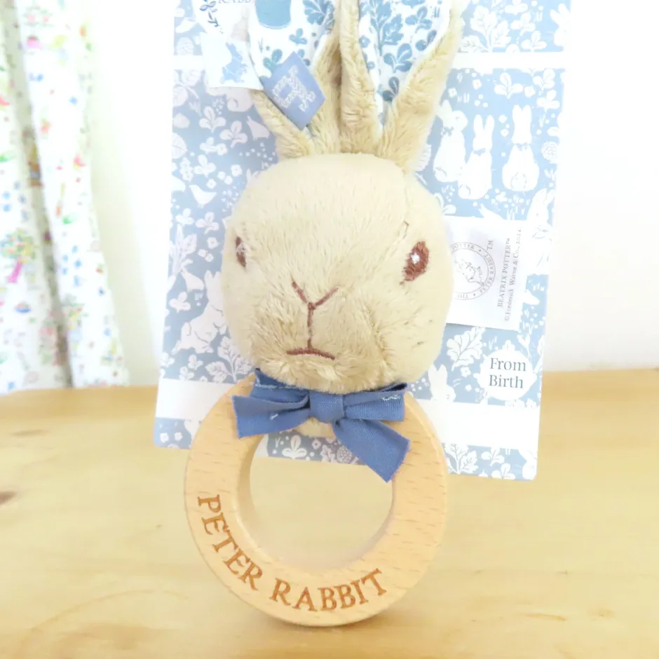 Cottontails Baby Bunnies For Babies|Comforters & Rattles|Beatrix Potter Peter Rabbit Ring Rattle