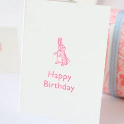 Cottontails Baby Cards|Bunny Cards & Stationery|Cottontails Happy Birthday - Pink
