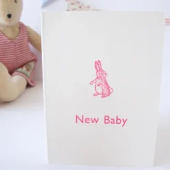 Cottontails Baby Cards|Bunny Cards & Stationery|Cottontails New Baby card - pink