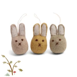 Cottontails Baby Felt Bunnies|Handmade Felt|En Gry & Sif - handmade trio of bunnies