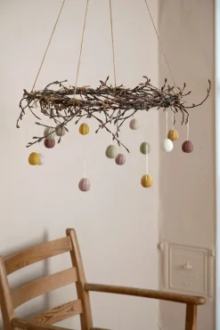 Cottontails Baby Handmade Felt|En Gry & Sif - three handmade felt embroidered eggs