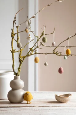 Cottontails Baby Handmade Felt|En Gry & Sif - three handmade felt embroidered eggs