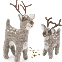 Cottontails Baby Handmade Felt|En Gry & Sif cute grey deer - large