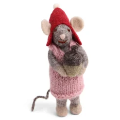 Cottontails Baby Handmade Felt|En Gry & Sif felt mouse with acorn