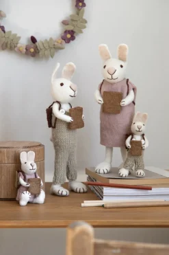 Cottontails Baby Felt Bunnies|Soft Toy Bunnies|En Gry & Sif little white hare - school boy