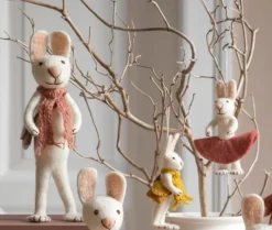 Cottontails Baby Felt Bunnies|Soft Toy Bunnies|En Gry & Sif little white hare - scarf & bag