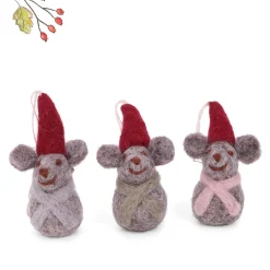 Cottontails Baby Handmade Felt|En Gry & Sif trio of mouse babies