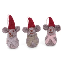 Cottontails Baby Handmade Felt|En Gry & Sif trio of mouse babies