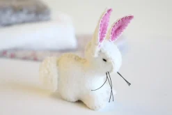 Cottontails Baby Felt Bunnies|Soft Toy Bunnies|Handmade little felt rabbit - white