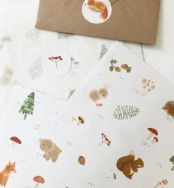 Cottontails Baby Stickers & Stationery|Craft & Stickers|Handmade Paper stickers - White Woodland