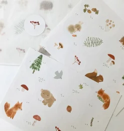 Cottontails Baby Stickers & Stationery|Craft & Stickers|Handmade Paper stickers - White Woodland