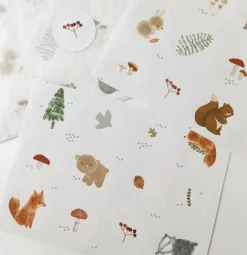 Cottontails Baby Stickers & Stationery|Craft & Stickers|Handmade Paper stickers - White Woodland
