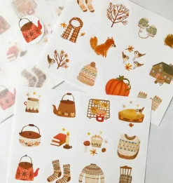 Cottontails Baby Stickers & Stationery|Craft & Stickers|Handmade Paper Stickers - Autumn