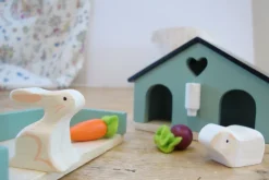 Cottontails Baby Wooden Toys|Wooden Bunnies|Little Wooden Bunny House