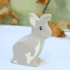 Cottontails Baby Wooden Bunnies|Wooden Toys|Little wooden woodland animal - grey rabbit