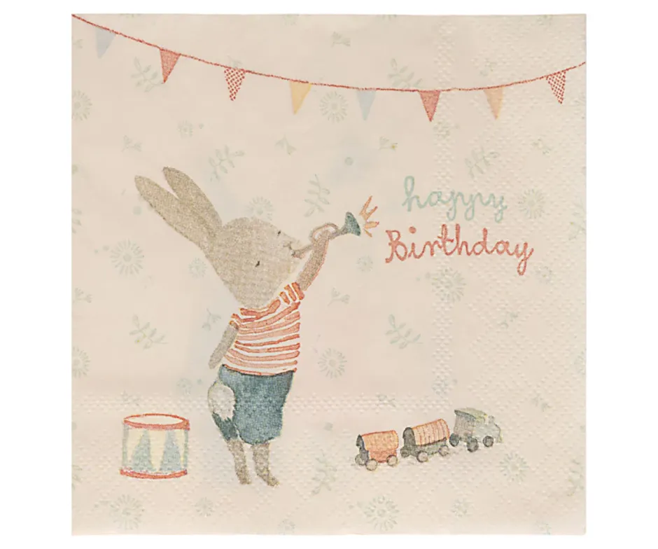Cottontails Baby Little Kitchen|Maileg Paper Napkins - Happy Birthday Bunny