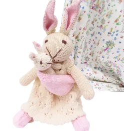 Cottontails Baby Soft Toy Bunnies|Mother Rabbit and Baby - hand knitted organic cotton