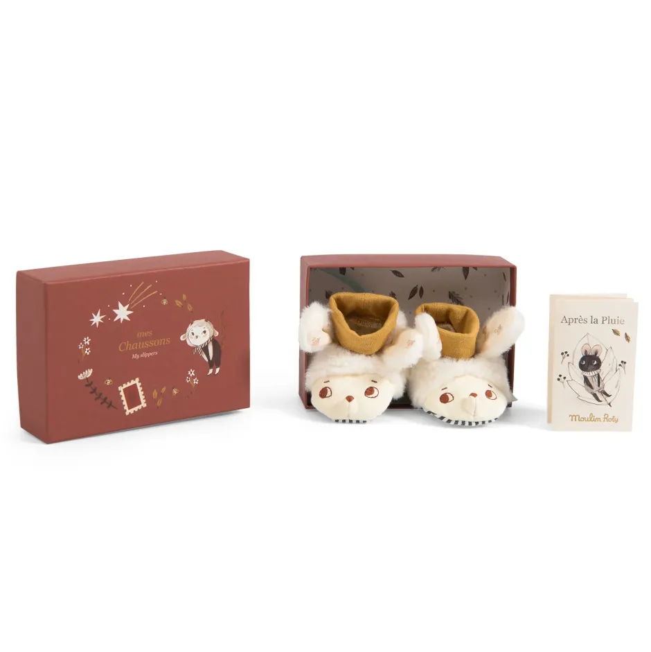 Cottontails Baby Clothing & Nursery|Moulin Roty Apres la Pluie baby slippers - sheep