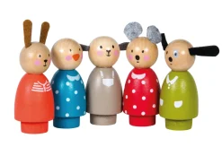 Cottontails Baby Wooden Toys|Moulin Roty Grand Family wooden peg animals