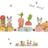 Cottontails Baby Wooden Bunnies|Wooden Toys|Moulin Roty Three Rabbits Pull-along Wooden Train