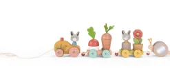 Cottontails Baby Wooden Bunnies|Wooden Toys|Moulin Roty Three Rabbits Pull-along Wooden Train