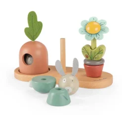 Cottontails Baby Wooden Bunnies|Wooden Toys|Moulin Roty Three Rabbits Wooden Stacking Toy