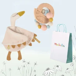 Cottontails Baby Handpicked Gift Sets|Comforters & Rattles|New Baby Gift Set - swans