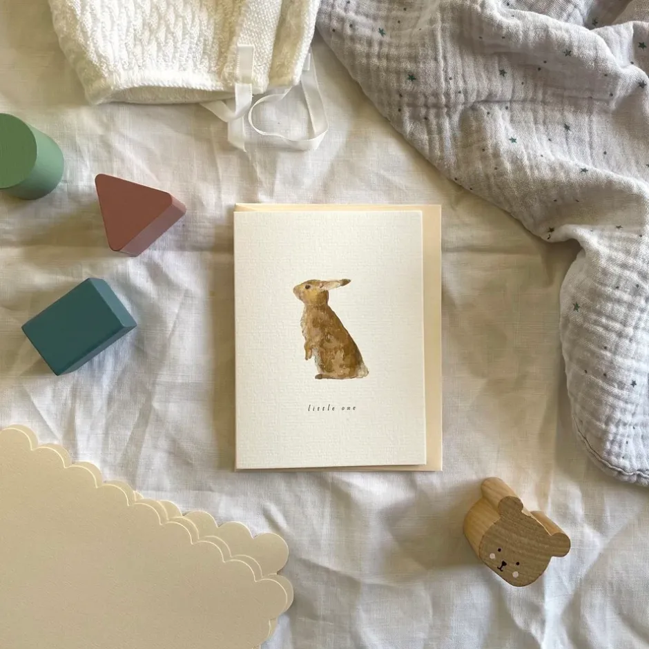 Cottontails Baby Cards|Bunny Cards & Stationery|Petite bunny card 'Little One'