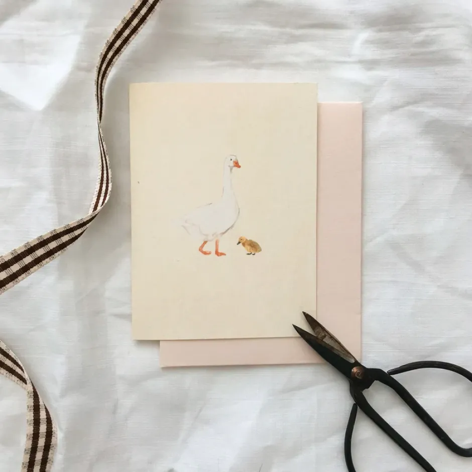 Cottontails Baby Cards|Petite goose & gosling card