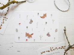 Cottontails Baby Cards|Bunny Cards & Stationery|Postcard & Envelope - Fox & Bunny Woodland