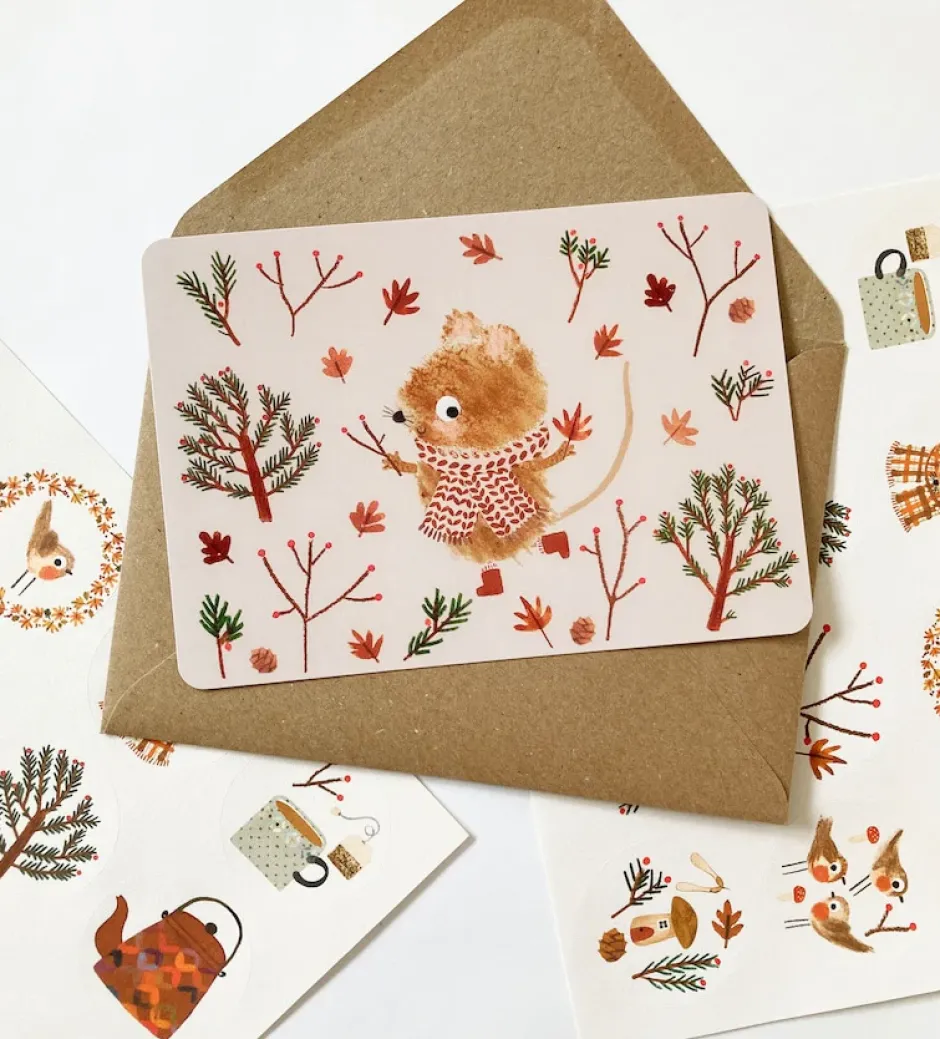 Cottontails Baby Cards|Postcard & Envelope - Harvest Mouse