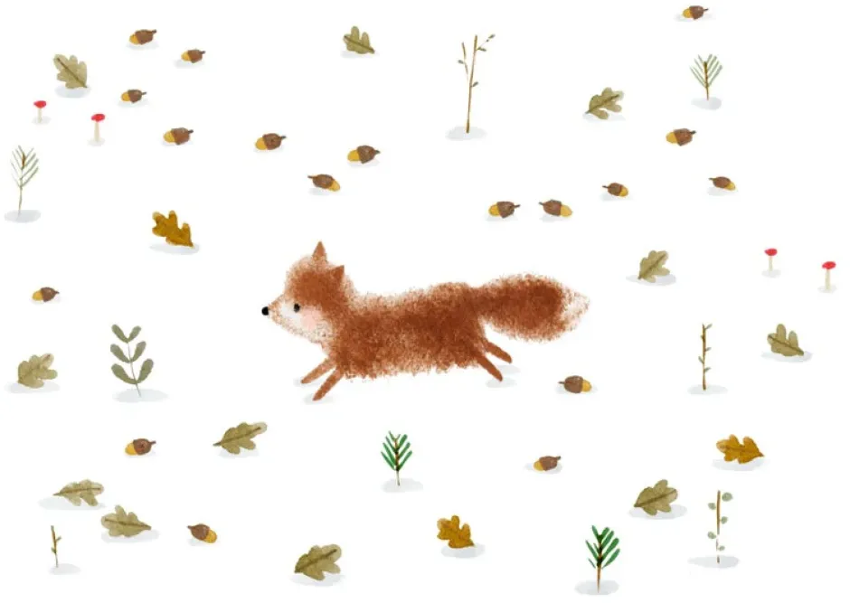 Cottontails Baby Cards|Postcard & Envelope - Jumping Fox