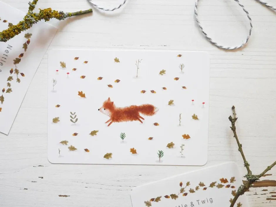 Cottontails Baby Cards|Postcard & Envelope - Jumping Fox