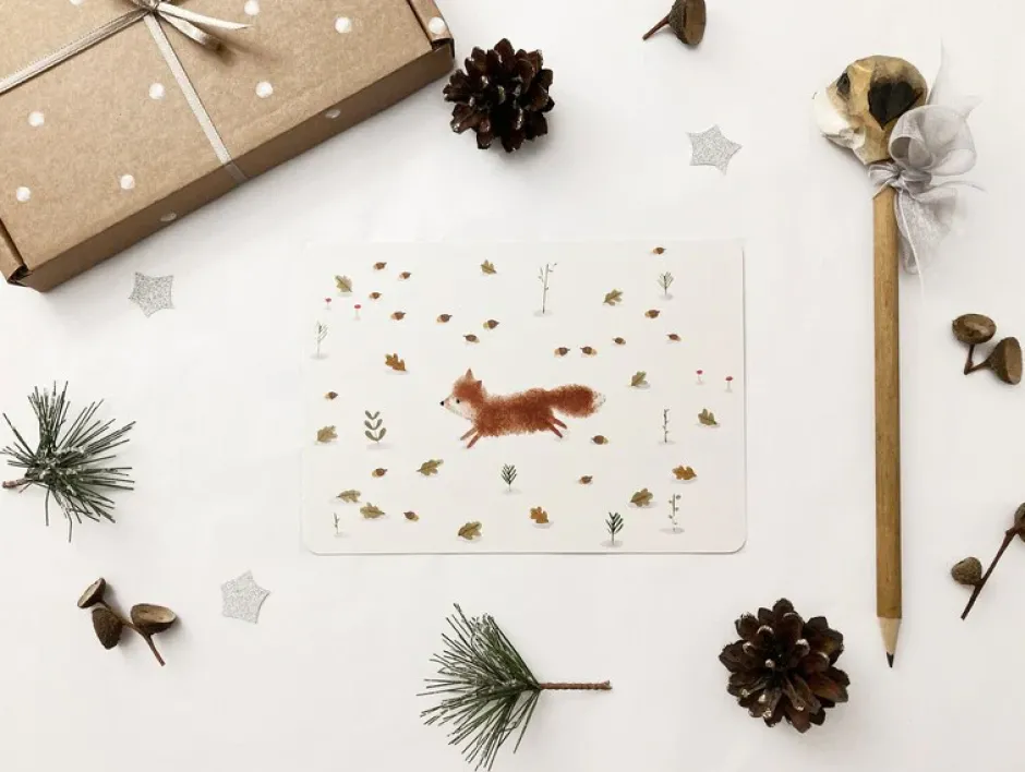 Cottontails Baby Cards|Postcard & Envelope - Jumping Fox