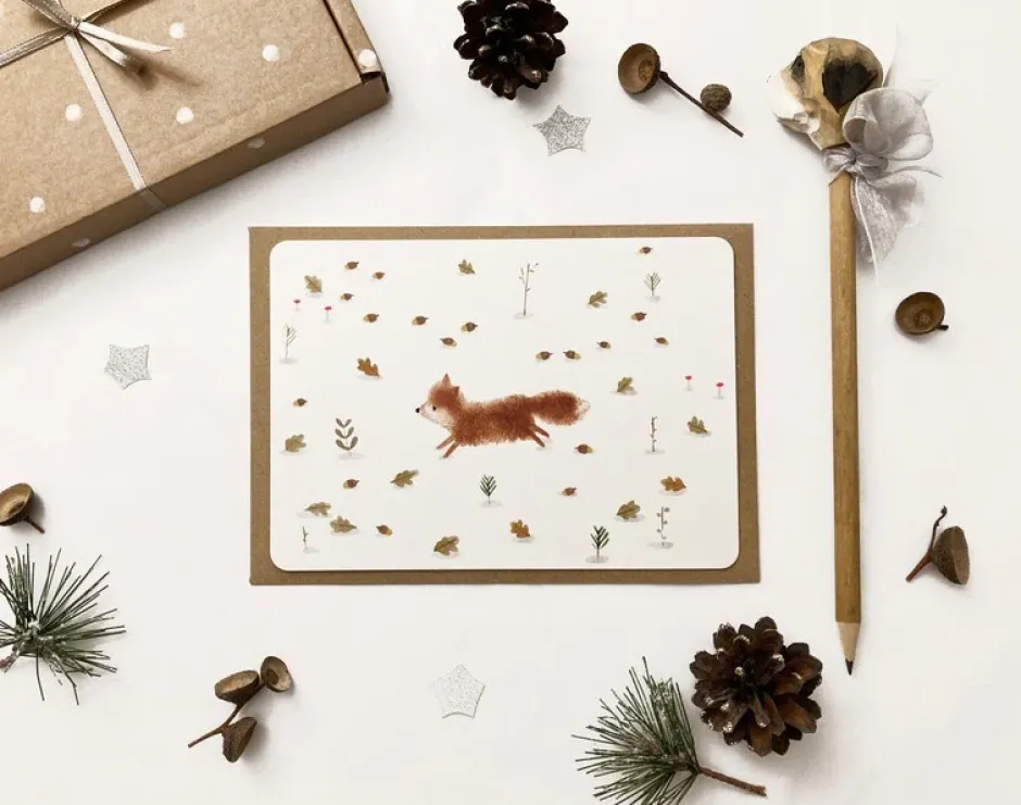 Cottontails Baby Cards|Postcard & Envelope - Jumping Fox