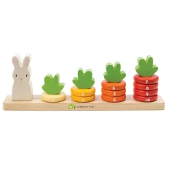 Cottontails Baby Wooden Bunnies|Wooden Toys|Tender Leaf Wooden Toy - Counting Carrots