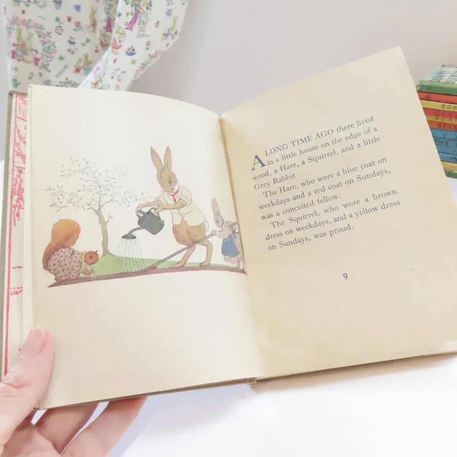 Cottontails Baby Vintage|Vintage Bunnies|VINTAGE book - The Squirrel The Hare and The Little Grey Rabbit (1945)
