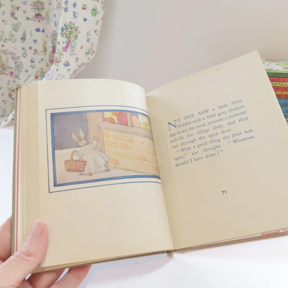 Cottontails Baby Vintage|Vintage Bunnies|VINTAGE book - The Squirrel The Hare and The Little Grey Rabbit (1945)