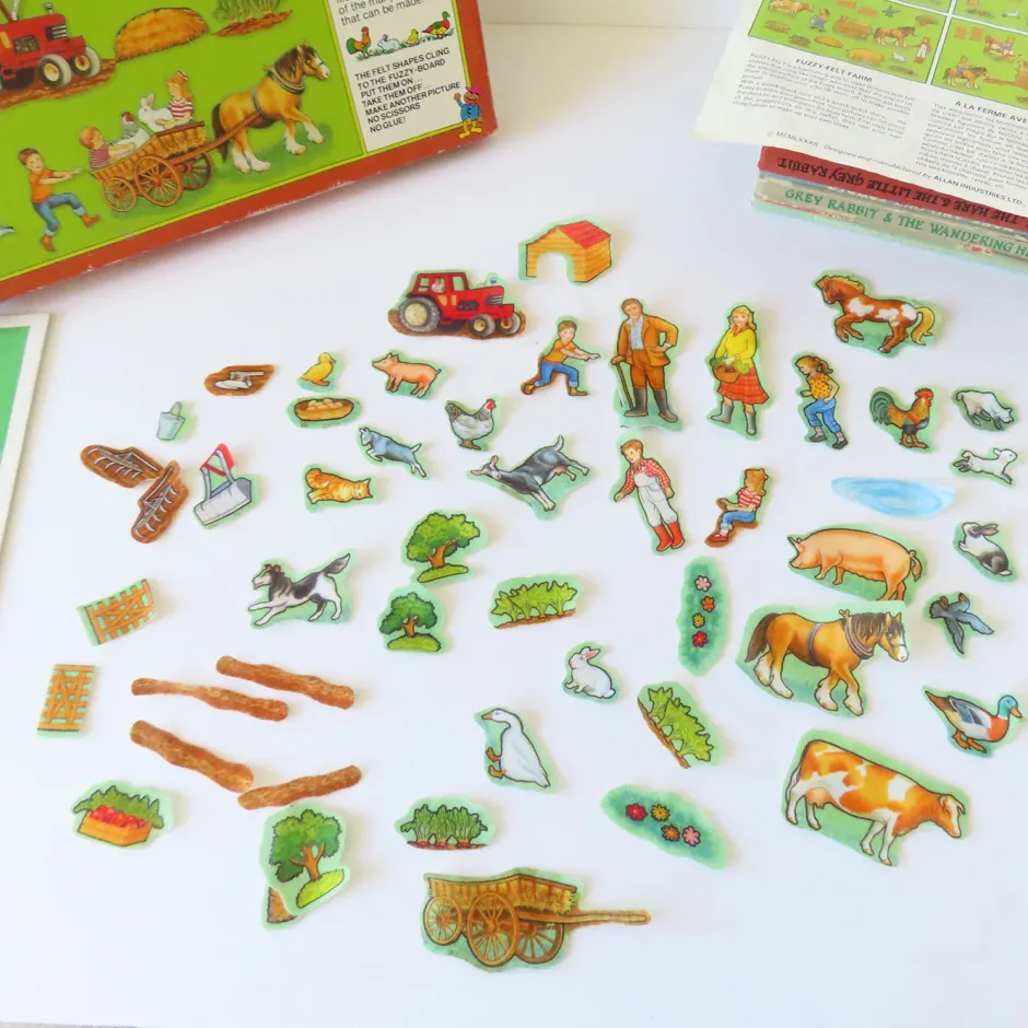 Cottontails Baby Vintage|VINTAGE Fuzzy-Felt play set - Farm