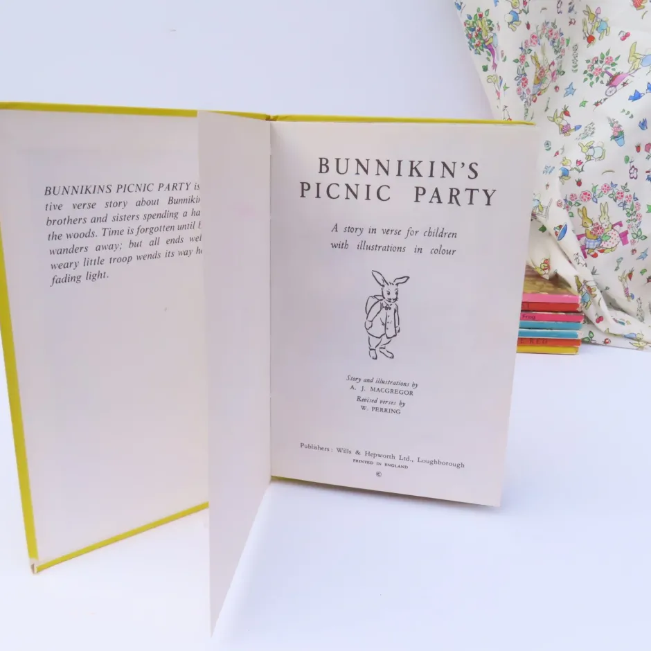 Cottontails Baby Vintage|Vintage Bunnies|VINTAGE Ladybird book - Bunnikin's Picnic Party (1971)