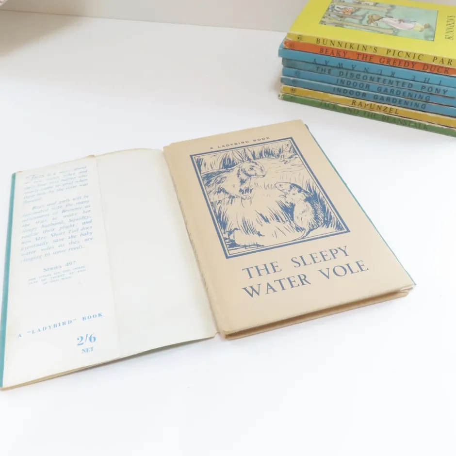 Cottontails Baby Vintage|VINTAGE Ladybird book - The Sleepy Water Vole with DJ (late 1950s)