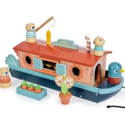 Cottontails Baby Wooden Toys|Wooden Canal Boat Otters