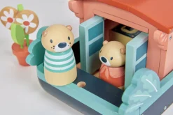 Cottontails Baby Wooden Toys|Wooden Canal Boat Otters